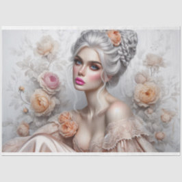 Zilveren Victoriaans Beauty Romance Rozen Decoupag Tissuepapier