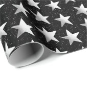 Zilveren Viering Sterren Cadeaupapier (Rol Hoek)