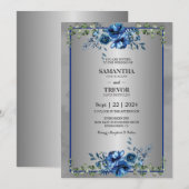 Zilveren viering van de liefde kaart (Voorkant / Achterkant)