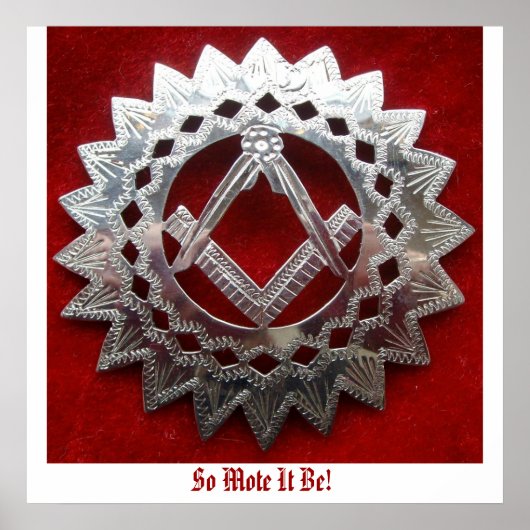 Zilveren vierkant en kompas, dus wees het! poster (Voorkant)