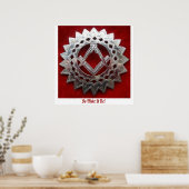 Zilveren vierkant en kompas, dus wees het! poster (Keuken)