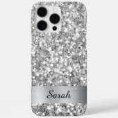 Zilveren Vierkante Glitter Schitterende Strook Fol Case-Mate iPhone Case (Achterkant)