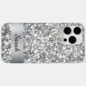 Zilveren Vierkante Glitter Schitterende Strook Fol Case-Mate iPhone Case (Achterkant (horizontaal))