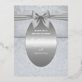 Zilveren Vintage met Boog Bruiloft Uitnodiging