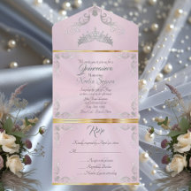 Zilveren Vintage Rand Quinceanera - Pastelroze