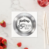 Zilveren Vinyl Record Retro 25ste Verjaardagsfeest Servet (Insitu)