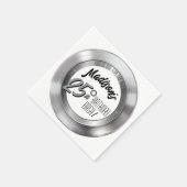Zilveren Vinyl Record Retro 25ste Verjaardagsfeest Servet (Hoek)