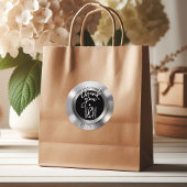 Zilveren Vinyl Record Retro bruiloft Dank u Ronde Sticker