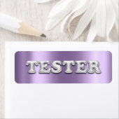 Zilveren Violet Paarse 3D Tester Sample Containers Etiket (Insitu)