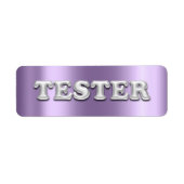 Zilveren Violet Paarse 3D Tester Sample Containers Etiket (Voorkant)
