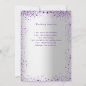 Zilveren violet paarse bruiloft programma details (Achterkant)