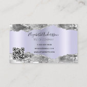 Zilveren violette agaat marmer logo QR code Visitekaartje (Achterkant)