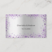 Zilveren violette bruiloft reactie website QR RSVP Informatiekaartje (Voorkant)
