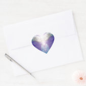Zilveren violette engel hart sticker (Envelop)
