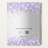 Zilveren violette lavendel planner (Achterkant)