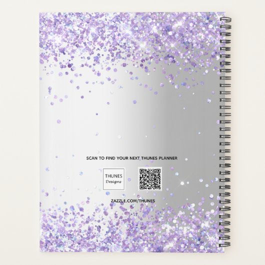 Zilveren violette lavendel planner (Achterkant)