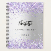 Zilveren violette lavendel planner (Voorkant)