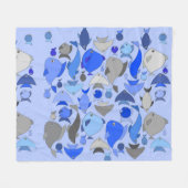 Zilveren Vis Fleece Deken (Voorkant (Horizontaal))