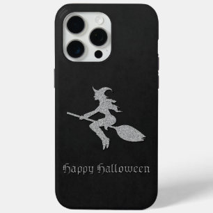Zilveren vliegende heks Halloween iPhone 15 Pro Max Hoesje