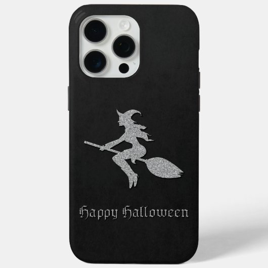 Zilveren vliegende heks Halloween Case-Mate iPhone Case (Achterkant)