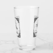 Zilveren vliegende heks Halloween Glas (Links)