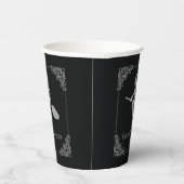 Zilveren vliegende heks Halloween Papieren Bekers (Rechts)