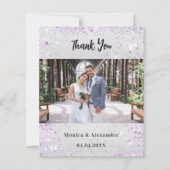 Zilveren vlinder bruiloft foto dank je kaart (Voorkant)