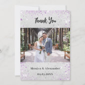 Zilveren vlinder bruiloft foto dank je kaart (Voorkant)