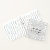 Zilveren vlinder glittersparels naam schrift notitieboek (Binnen)