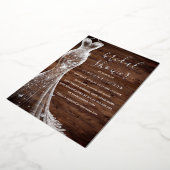 Zilveren vlinder jurk rustiek Vrijgezellenfeest Folie Uitnodiging (Gedraaid)