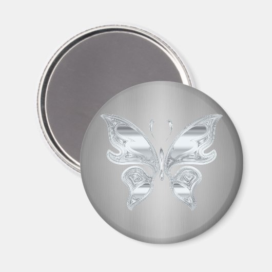Zilveren vlinder magneet (Voorkant / Achterkant)