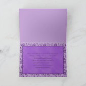 Zilveren vlinder op paarse bedankkaart (Binnen)