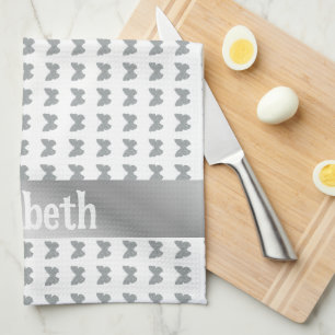 zilveren vlinderkeuken theedoek