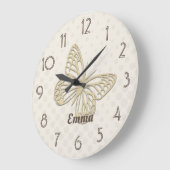  zilveren vlinderklokje Naam wandklok toevoegen (Hoek)