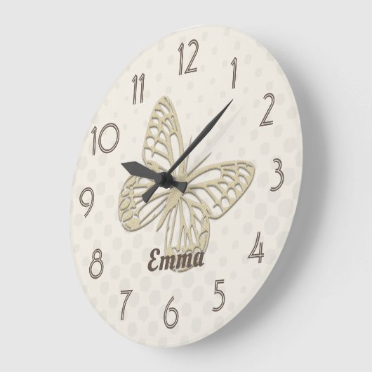zilveren vlinderklokje Naam wandklok toevoegen (Hoek)