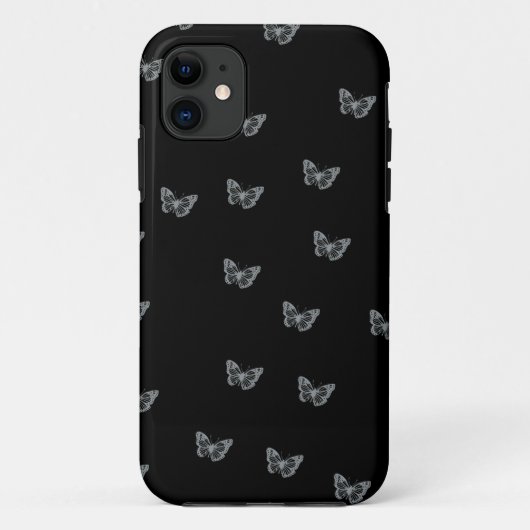 Zilveren Vlinders Case-Mate iPhone Case (Achterkant)