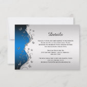  zilveren vlinders op blauwe gradiënt - Gegevens RSVP Kaartje (Voorkant)