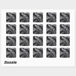 Zilveren Vloeibare Chroom Mozaïek Vierkante Sticker
