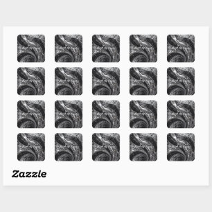 Zilveren Vloeibare Chroom Mozaïek Vierkante Sticker