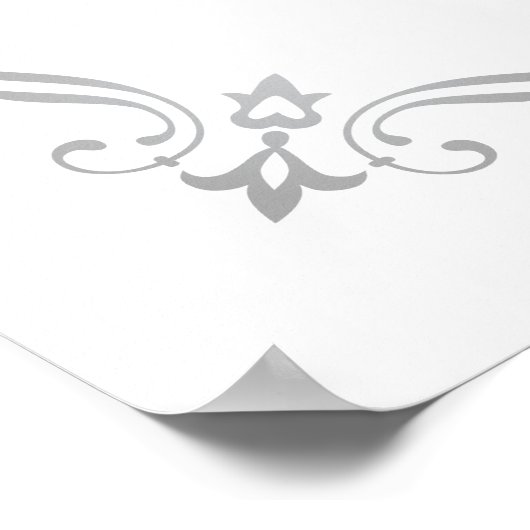  Zilveren Vlourish Wedding Seating Poster (Hoek)