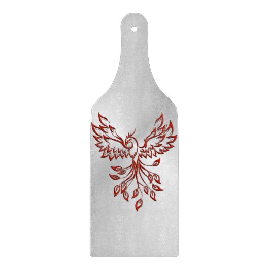 Zilveren vlucht van een Phoenix Glas Snijplank (Voorkant)