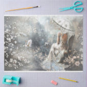 Zilveren voering, Parijse fantasieportret en zwaan Tissuepapier (Craft)