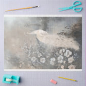 Zilveren voering, witte pauw, Parijse fantasie Tissuepapier (Craft)