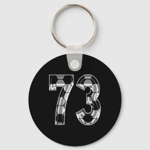 Zilveren Voetbalpatroon Nummer 73 Shirt Speler Uni Sleutelhanger