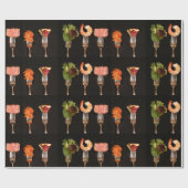 Zilveren vorken op zwart cadeaupapier (Vlak)