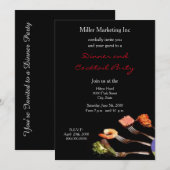 Zilveren Vorken Zakendiner Uitnodiging (Voorkant / Achterkant)