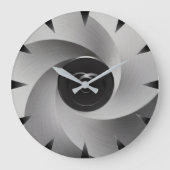 Zilveren Vortex Industriële Wandklok (Voorkant)