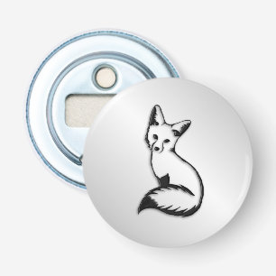 Zilveren Vos Button Flesopener