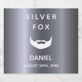 Zilveren vos verjaardagsbaard mannen jongens bier etiket (Enkel label)