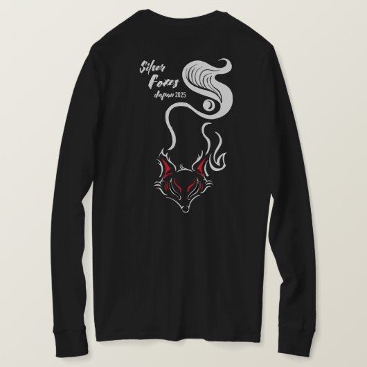 Zilveren Vossen Dames LS T-shirt (Design achterkant)